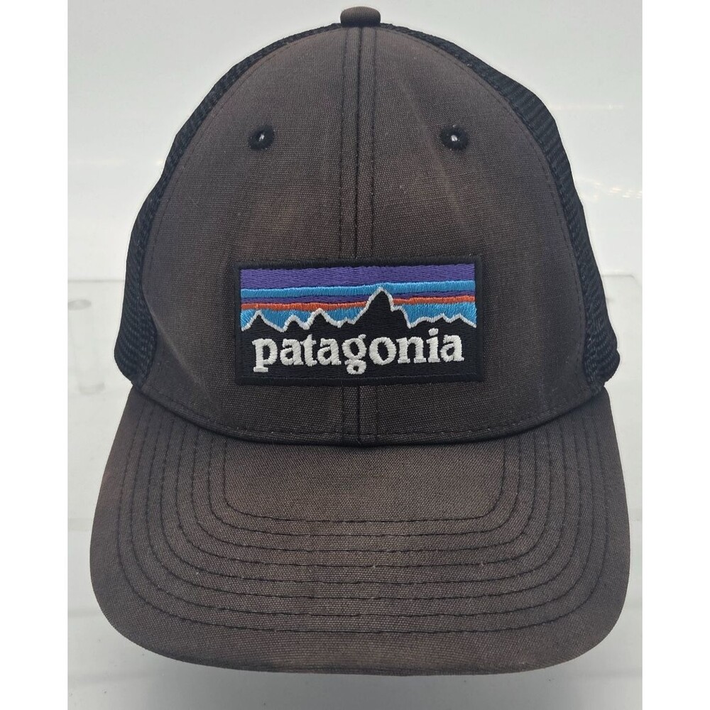 Patagonia P-6 Logo LoPro Trucker Hat Brown Black Mesh Snapback Outdoor